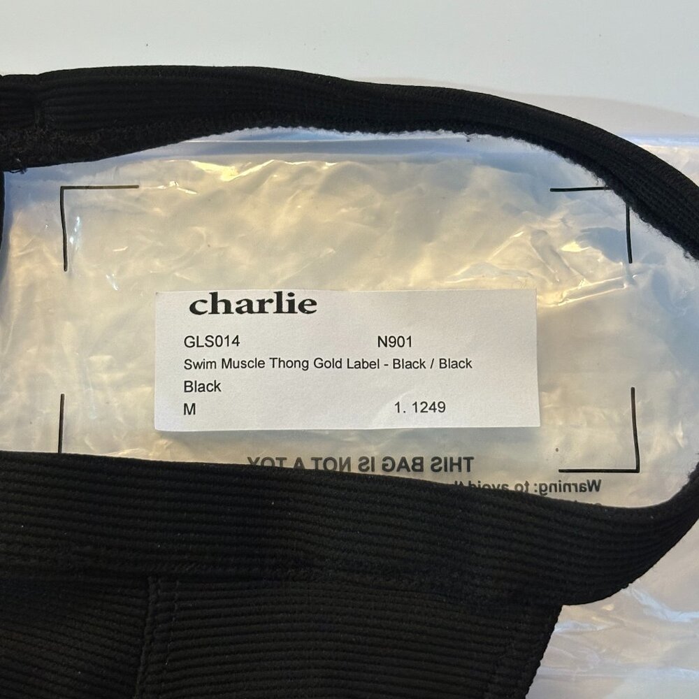 Charlie Swim Thong Gold Label - Black / Black - Picture 4 of 4